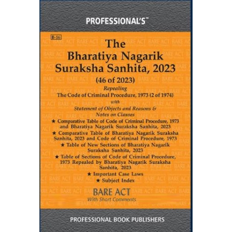 Professional Book Publisher's The Bharatiya Nagarik Suraksha Sanhita ...